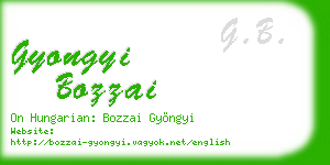 gyongyi bozzai business card